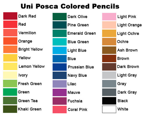 Posca Posca Colored Pencils - Set of 36