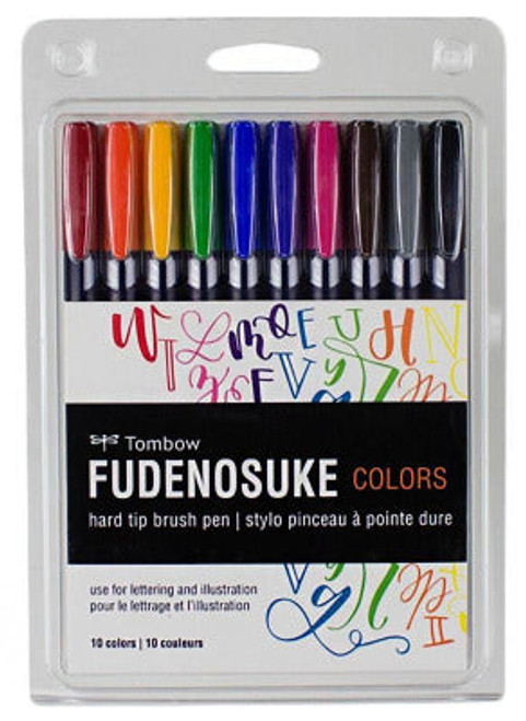 Tombow Tombow Fudenosuke Colors Brush Pen Set of 10 Fudenosuke-10PK