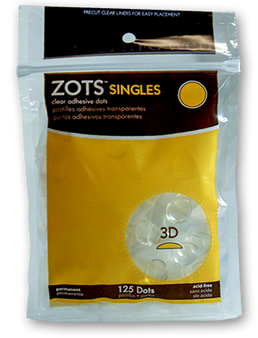 Sticky Dots 3D (125 dots 1/2" diameter) Roll of Singles