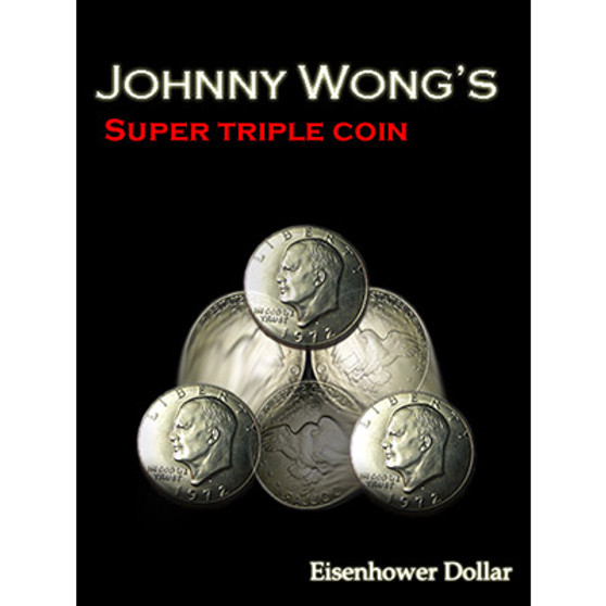 Super Triple Coin Eisenhower Dollar (with DVD) by Johnny Wong - Trick