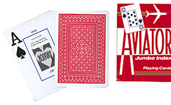 Cards Aviator Jumbo Index Poker Size (Red)