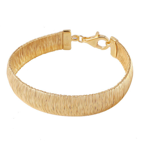Lovely & Classy Silver 925 Gold Plated Wheat Thick Italian Bracelet NEW for Gift