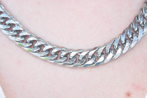 Awesome Stainless Steel Cuban Curb Link Chain Necklace 10mm 22" Silver Tone NEW