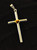 Gorgeous 925 Sterling Silver Cross Pendant Gold Heart 1¾" - 4g - Stylish Finish