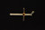 Gorgeous 925 Sterling Silver Cross Pendant Gold Heart 1¾" - 4g - Stylish Finish