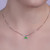 Rhodium Plated Sterling Silver 925 Green Whale Tail Pendant Necklace – Adjustable 16–18" – 10mm