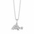Rhodium Plated 925 Sterling Silver Plain Turtle Pendant Necklace