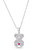 Ultra Cute! 925 Sterling Silver Bear Heart Red and Clear CZ Pendant Necklace NEW