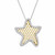 Lovely 925 Sterling Silver Two‑Tone CZ Honeycomb Starfish Pendant Necklace