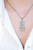Stainless Steel Teddy Bear Crystal Pendant Necklace Rotating Head 24" Chain