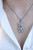 Stainless Steel Teddy Bear Crystal Pendant Necklace Rotating Head 24" Chain