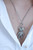 Stainless Steel Teddy Bear Crystal Pendant Necklace Rotating Head 24" Chain