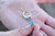 Super Cute Gold Tone Stainless Steel CZ Hoop Earrings BLUE Rect. CZ 8x10mm NEW