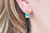 Super Cute Gold Tone Stainless Steel CZ Hoop Earrings BLUE Rect. CZ 8x10mm NEW