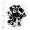 Millefiori - 50g pack (M055), black and clear, 6-7mm