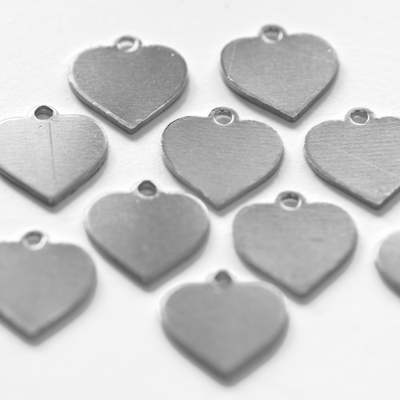 Aluminium heart tag for jewellery crafts