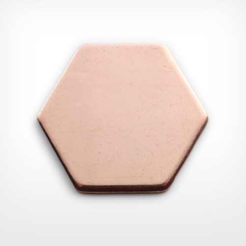 Copper Blank Hexagon Stamped Shape for Enamelling & Other Crafts