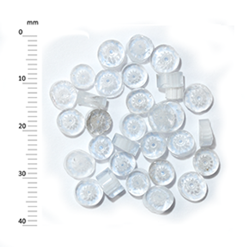 Millefiori - 50g pack (M041), clear and white, 5-6mm