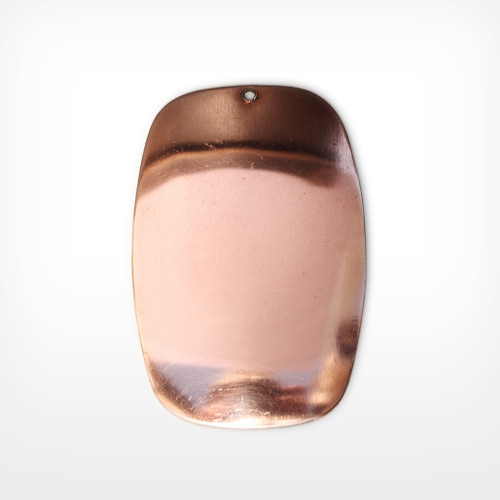 Copper Domed Rectangle (pierced), curvy - Pack of 10 (550-CU) - SALE PRICE: 50% OFF