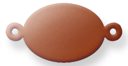 Copper Oval, with two lugs  10x8mm- Pack of 10 (773-CU) - SALE PRICE: 50% OFF