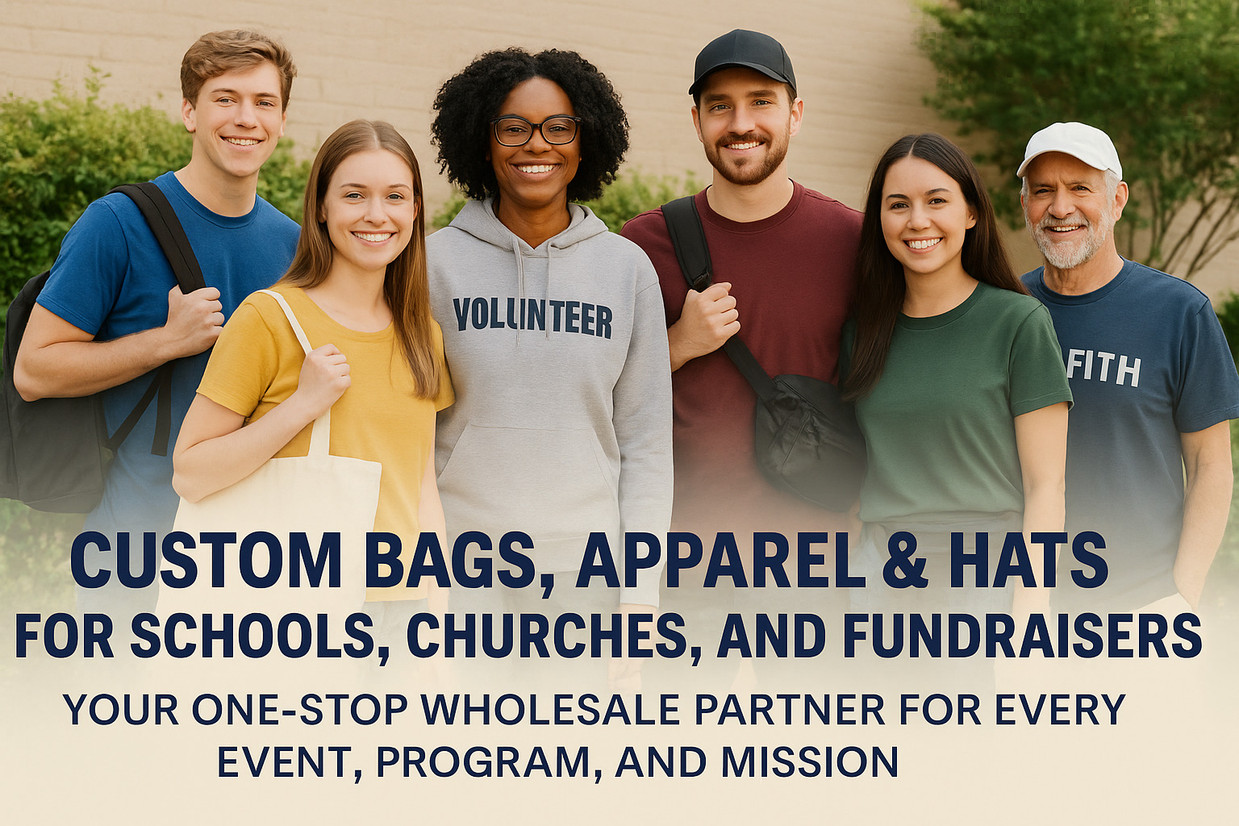 Custom Bags, Apparel & Hats for Schools, Churches, and Fundraisers