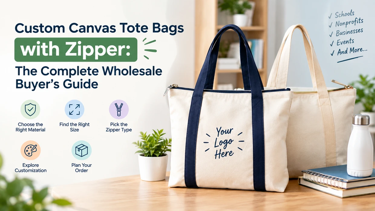 Custom Canvas Tote Bags with Zipper: The Complete Wholesale Buyer’s Guide