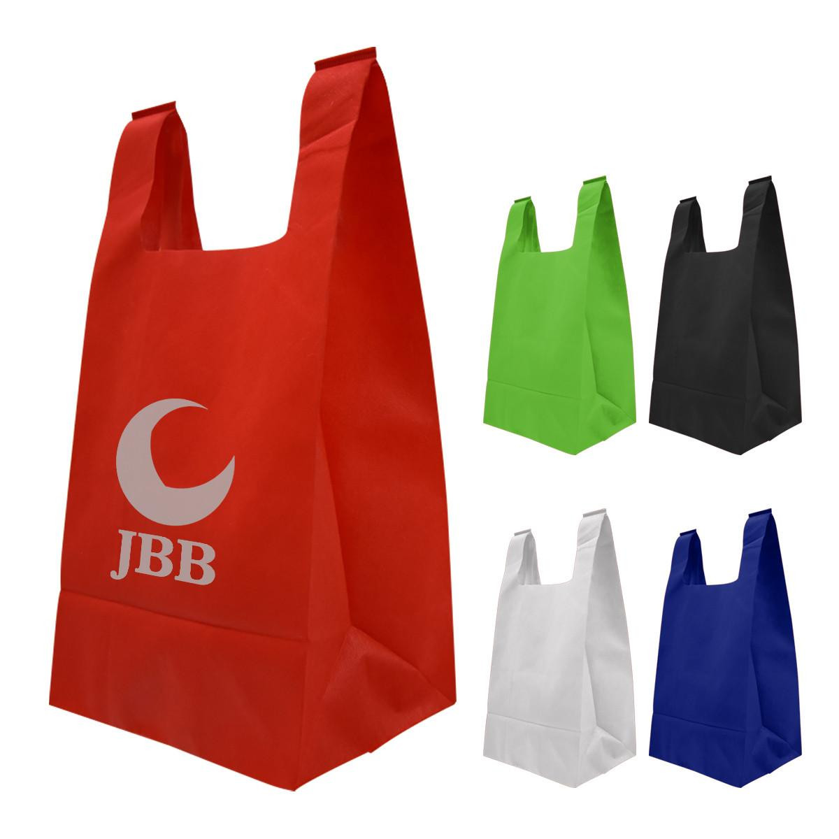 Wholesale Reusable T-Shirt Style Non-Woven Tote Bags in Bulk