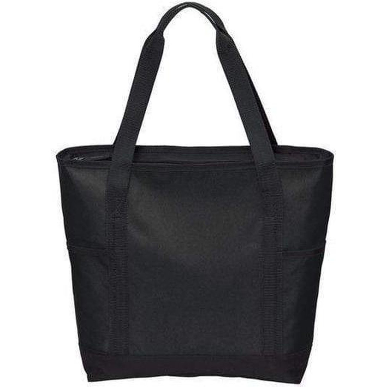 Polyester Canvas On-The-Go Tote Bag with Zippered Top - BG411