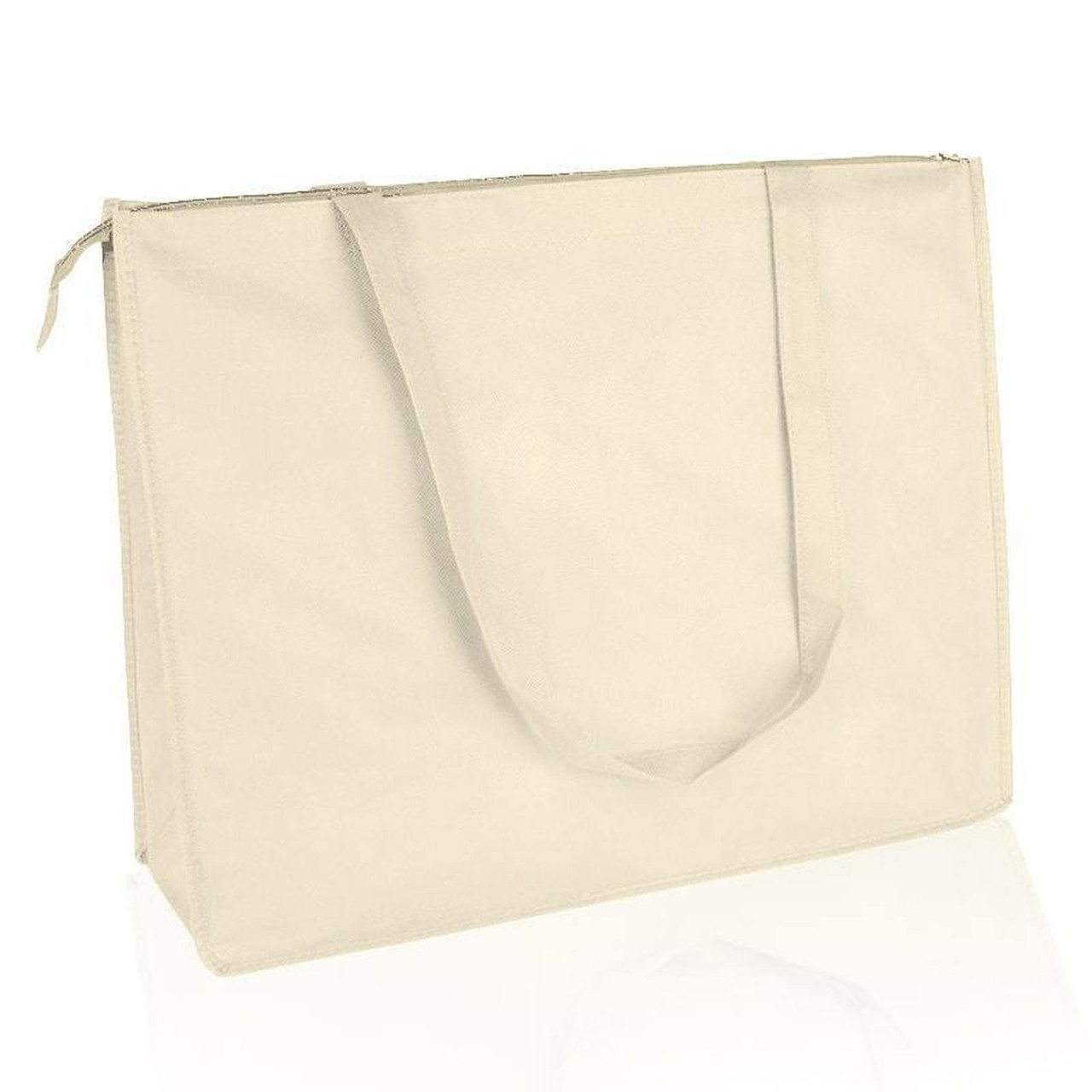 18 x 20 Large Plain Canvas Zipper Tote Bag