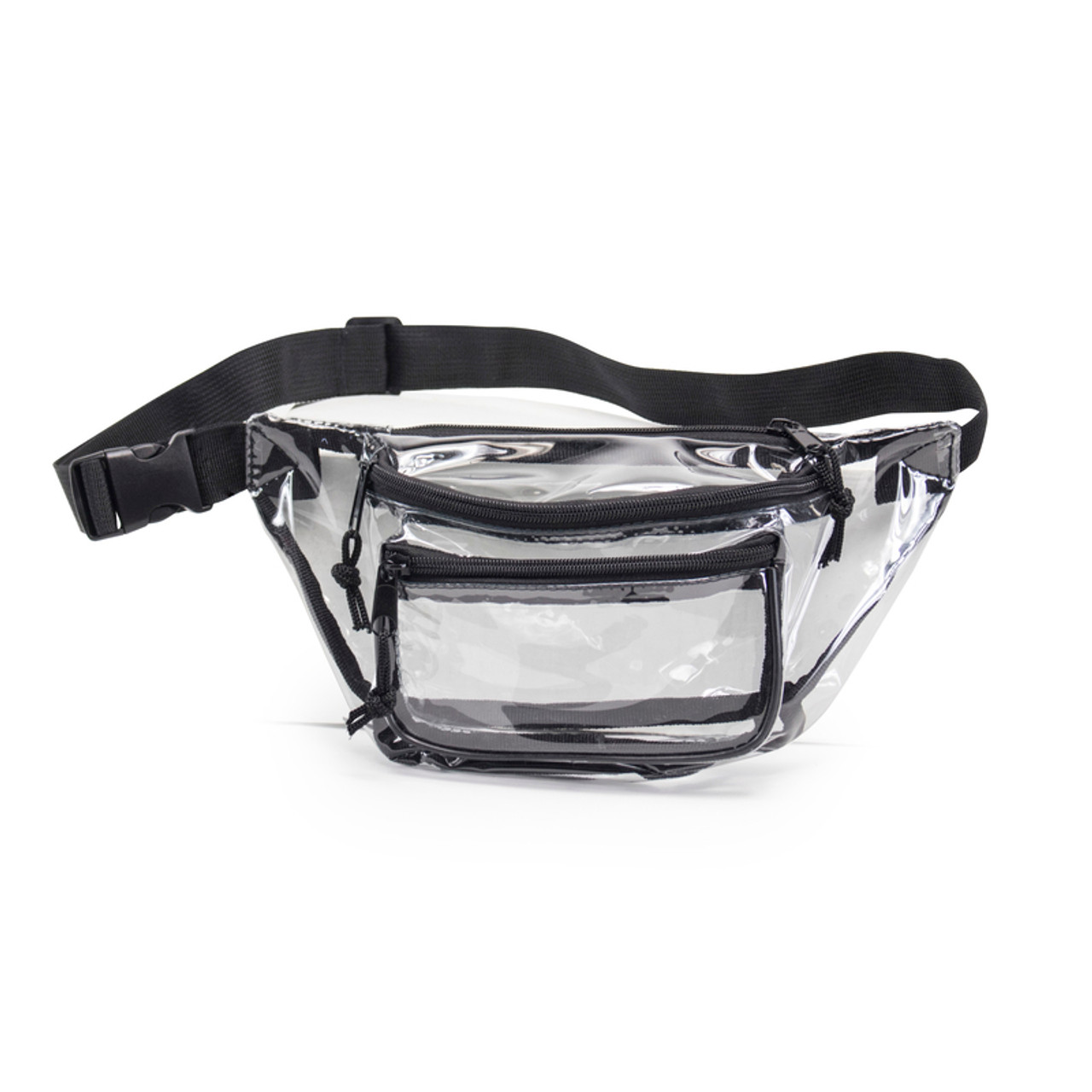 Clear Wholesale Fanny Packs Three Pocket Bulk Fanny Packs