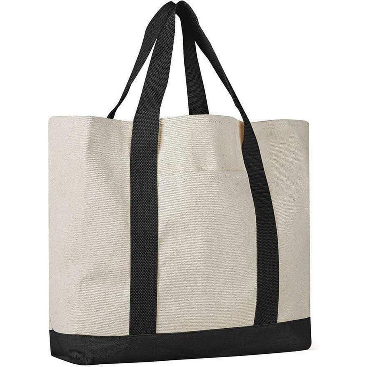 Heavy Cotton Canvas Large Tote Bags Wholesale w/ Front Pocket