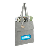 BagzDPT Recycled Cotton Herringbone Tote w/Zip Pocket 