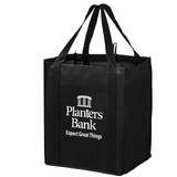 BagzDPT Non-Woven Wine and Grocery Combo Tote Bags with Insert 13"W X 15"H X 10"G 
