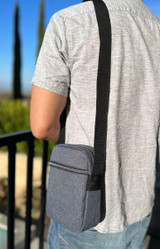 BagzDepot Heathered 2-Zipper Sling Bag 