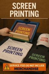 Custom printing services including screen printing, embroidery, and full-color printing for apparel, hats, bags, and promotional merchandise