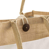 BagzDepot Button-Closure Jute Tote 