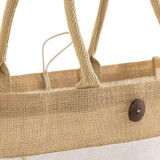 BagzDepot Button-Closure Jute Tote 