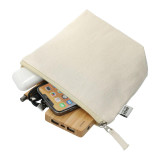 BagzDepot Hemp‑Cotton EcoSmart Pouch – 5.5″ H × 8″ W × 3″ D 