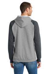 District Young Mens Lightweight Fleece Raglan Hoodie. DT196