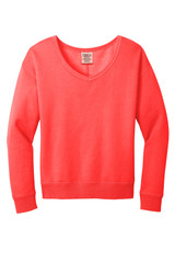 Port & Co Women's Beach Wash Garment-Dyed V-Neck Sweatshirt LPC098V