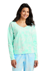 Port & Co Women's Beach Wash Cloud Tie-Dye V-Neck Sweatshirt LPC140V