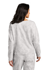 Port & Co Women's Beach Wash Cloud Tie-Dye V-Neck Sweatshirt LPC140V