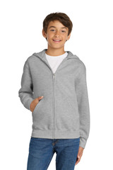 Port & Co Youth Core Fleece Full-Zip Hooded Sweatshirt. PC90YZH