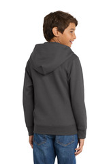 Port & Co Youth Core Fleece Full-Zip Hooded Sweatshirt. PC90YZH