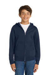 Port & Co Youth Core Fleece Full-Zip Hooded Sweatshirt. PC90YZH