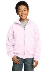 Port & Co Youth Core Fleece Full-Zip Hooded Sweatshirt. PC90YZH