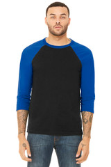 BELLA+CANVAS Unisex 3/4-Sleeve Baseball Tee. BC3200