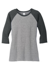 District Women's Perfect Tri 3/4-Sleeve Raglan. DM136L