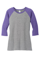 District Women's Perfect Tri 3/4-Sleeve Raglan. DM136L