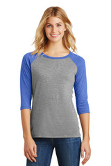 District Women's Perfect Tri 3/4-Sleeve Raglan. DM136L